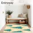 thumbnail image 3 of ODIKA 5'x7' Machine Washable Non-Slip Area Rug, Winter Wonderland Pine and Snowflake Medley Featuring Ornate High Traffic Rug with Pad, Yellow, 621315, 3 of 8