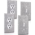 thumbnail image 1 of FrostHike 4 Pack Silver Shiny Rhinestones Wall Plates Bling Light Switch Cover Plate Crystal Decorative Diamond Outlet Covers Durable Switch Covers Decor for Home Ornaments, 1 of 5