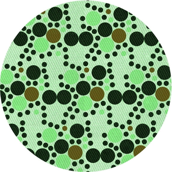 Ahgly Company Indoor Round Patterned Light Green Area Rugs, 5' Round