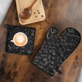thumbnail image 5 of Math Equations Colorful Science Black Pattern Kitchen Oven Mitt and Pot Holder Sets 2 Pcs for Baking, Cooking and Grilling, Heat Resistant Up To 392 °F, 5 of 7