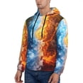 thumbnail image 3 of Picia Red And Blue Flame Waves Pattern Casual Men's Hoodie - Lightweight Hooded Sweatshirt with Kangaroo Pocket, Comfortable Pullover for Everyday, Travel-4X-Large, 3 of 7