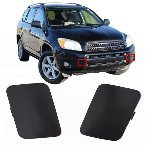 LABLT 2X for 2006-2008 Toyota RAV4 Bumper Tow Hook Bracket Cover Cap Front Left Right