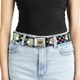 thumbnail image 5 of Nickelodeon Belt, Seatbelt Buckle Belt, Invader Zim GIR Face Checker Black Multi Neon, 30 to 44 Inches, 5 of 9