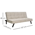 thumbnail image 2 of Ilios Innova | Sofá Cama Urban Moderno Futón Tapizado en Lino Gris Suave con Patas Negras, Diseño Minimalista de 3 Posiciones., 2 of 9
