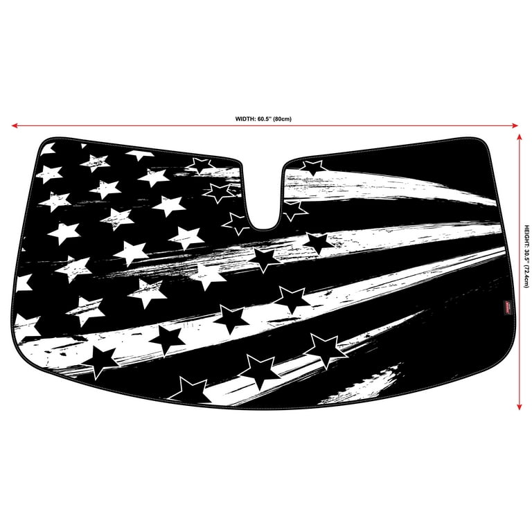 Genuine Dickies Black-White Americana Accordion Truck Sunshade