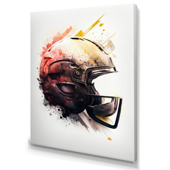 Designart Football Player Helmet IV Canvas Wall Art