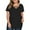 Black, variant on JYLFC Plus Size Shirts for Women Criss Cross Neck Long Sleeve T-Shirts, Black 3XL