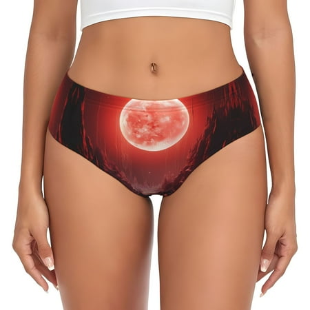 Womens Underwear - Red Moon Lava No Show Seamless Underwear for Women  Kawaii Soft Stretch Women s Panties  Hipster Ladies Panties Bikini Underwear Briefs