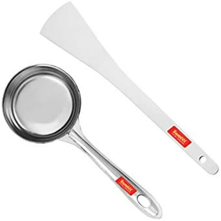 

Sumeet Stainless Steel Perfect Dosa making Spoon/Ladle set of 2 Pcs (1 Turner 1 Short Pour Ladle with Flat Base)