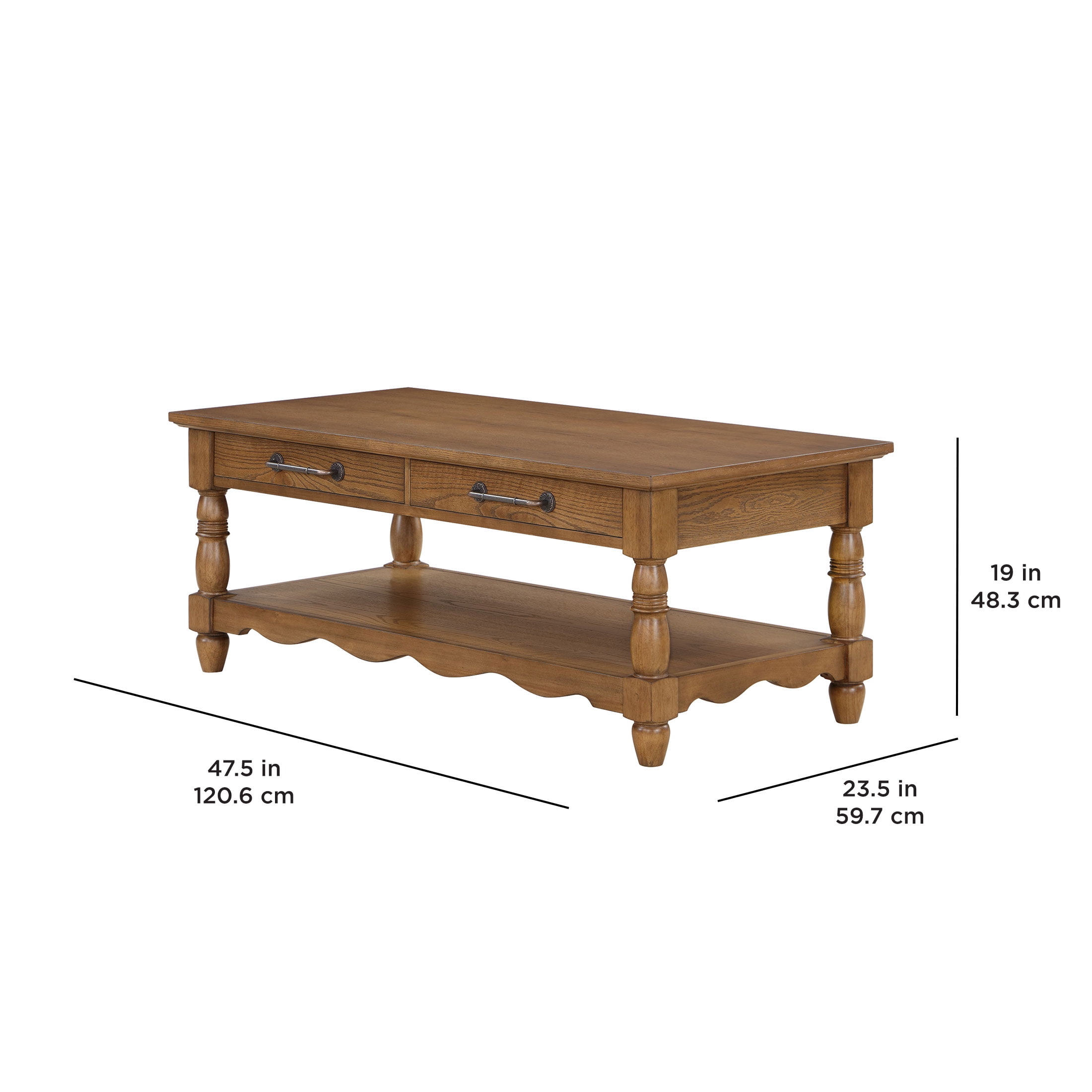 The Pioneer Woman Helen Coffee Table Made With Solid Wood Frame, Heirloom Brown