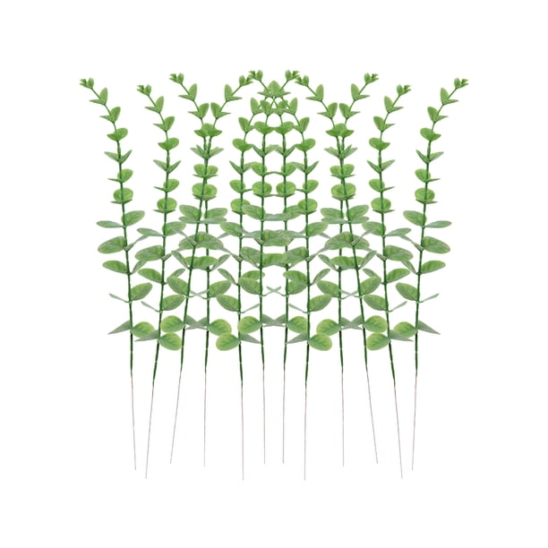 Injueey Ramo de plantas simuladas de plástico de bajo precio de 12 piezas con alambre de hierro de alta rentabilidad con plasticidad Type3 NO3