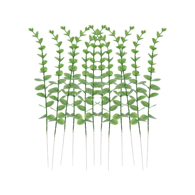 Inteprter 12 paquetes/lote patrones de hojas transparentes ramo de plantas simuladas de eucalipto precio bajo plantas artificiales de plástico Type3 NO3