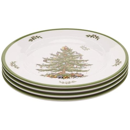 Spode Christmas Tree Melamine Salad Plate, Set of 4 NEW FREE SHIPPING