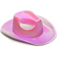 thumbnail image 3 of Kearding Sombrero de vaquero con purpurina brillante, sombrero de vaquero occidental de caballero nacarado colorido para Halloween, Carnaval y Navidad Kits de decoración para fiestas No. 4 Kearding HA046717-04, 3 of 6
