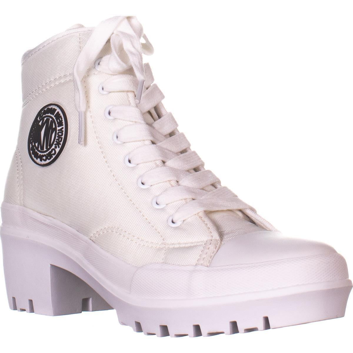 Womens DKNY Pandie Lug Lace Up Boots White 7 US