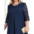 thumbnail image 4 of Women'S Plus Size 1/2 Sleeve Floral Embroidery Chiffon Wedding Guest Dress for Wedding Guest Navy Blue XL, 4 of 6