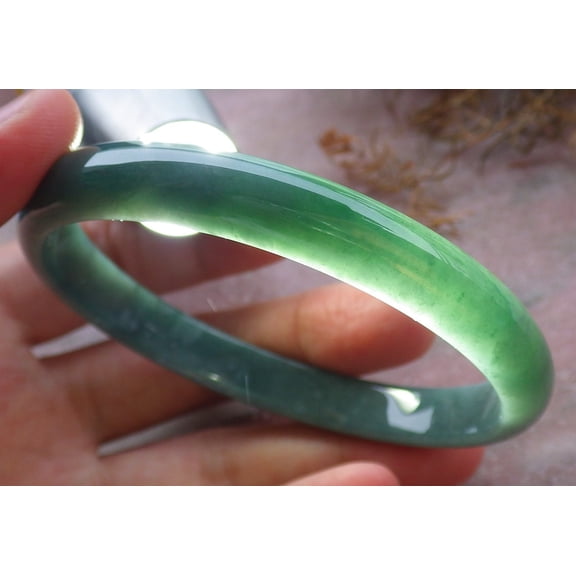 Certified Green Burma 100% Natural A JADE Jadeite Bangle Bracelet 62 mm 664643 TN