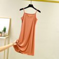 thumbnail image 2 of Women's Cami Nightgown Dress Sleeveless Round Neck Chemise Nightgown Full Slip Soft Sleepwear Short Pajamas Nightie Orange M, 2 of 7
