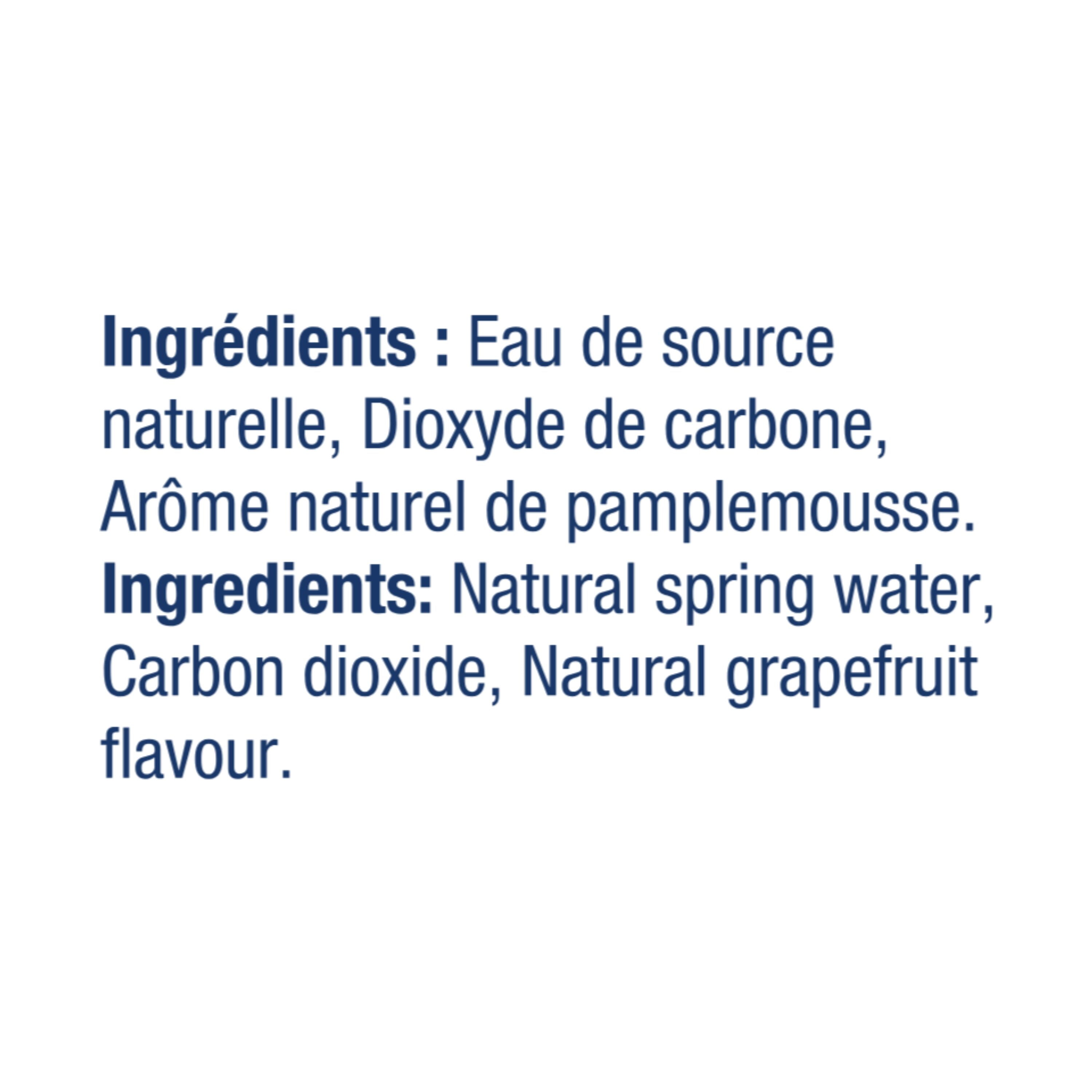 Montellier Eau Minérale Naturelle Pétillante au Pamplemousse 1 L, Bouteille 1L