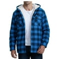 thumbnail image 5 of Hvyesh Men Sherpa Lined Flannel Shirt Jacket Big and Tall Plaid Button Up Jacket Winter Fleece Hoodie Coat for Men Sherpa Jackets with Pocket, 5 of 6
