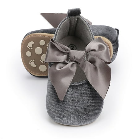 

Relanfenk Baby Sneakers Toddler Kids Girls Soild Colour Bowknot Princress Shoes Soft Sole The Floor Barefoot Non Slip First Walkers Prewalker Shoes