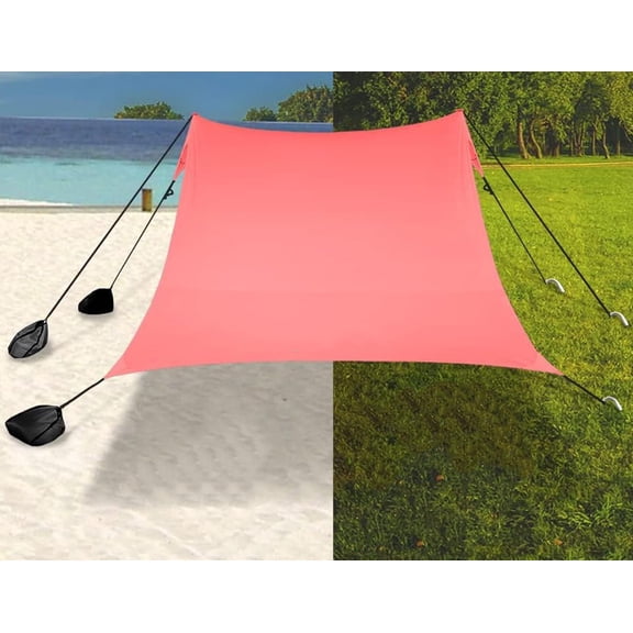 Beach Canopy Windproof Design, Sun Shelter UPF50 Portable Tent with Sandbags Anchors Pop Up Outdoor Shelter for Beach, Camping, Fishing, Backyard
