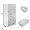 thumbnail image 4 of Hassch White Wood Dresser for Bedroom, 51.6" Tall Chest of Drawers with Metal Handles, Vertical Closet Storage Organizers with 7 Drawers, for Bedroom Living Room Hallway, 4 of 7