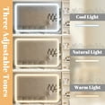 thumbnail image 3 of 44" Vanity Desk with Mirror and Lights, Makeup Table with Fluted Storage Drawer, Cabinet,3 LED Lights Modes, Power Outlet for Bedroom White, 3 of 10