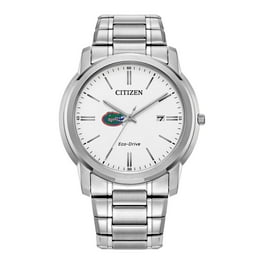Men s Citizen Watch Silver Notre Dame Fighting Irish Eco Drive White Dial Stainless Steel Watch Walmart