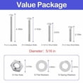 thumbnail image 2 of Wheelbarrow Carriage Bolts and Nuts Kit, 5/16" Stainless Carriage Bolts 4", 3", 2-1/2" and 2" Wheelbarrow Handles Bolts Kit Replacement-12 Pack One Size One Size, 2 of 5