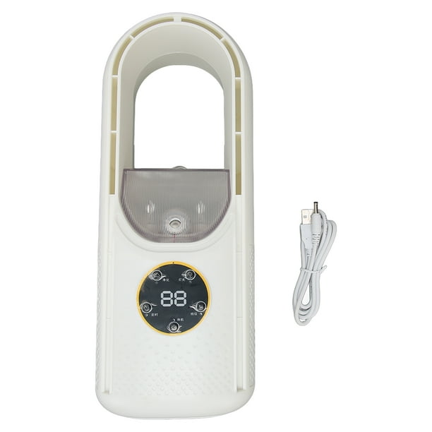 Ventilador sin aspas, ventilador de escritorio de seis velocidades con velocidad del viento, luz LED, humidificador, refrigerador, temporizador de refrigeración para el hogar y la Oficina, CC 5V 2A