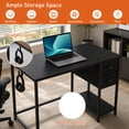 thumbnail image 4 of 38" Computer Desk with Charging Station & 2 Fabric Drawers,Home Office Desk Writing Desk for Small Spaces,Black, 4 of 9