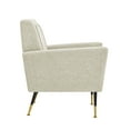 thumbnail image 3 of Inspired Home Kadin Linen Accent Chair with Square Arms, Beige, 3 of 7