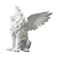 thumbnail image 4 of Estatua de león, figura decorativa coleccionable, adorno de mesa para chimenea. Blanco, 4 of 9
