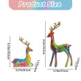 thumbnail image 3 of HCTSHG Christmas Reindeer Figurines 2pcs Resin Couple Deer Sculptures Mini Xmas Deer Statue Animal Table Centerpiece for Home Living Room Office Decor, 3 of 4