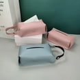 thumbnail image 5 of Hanging Tissue Box Foldable Tissue Large Capacity Holder PU Leather Tissue Paper Box Cover Tissue Case Holder with Detachable Handle for Car Home Office Decor 1Pcs, 5 of 6