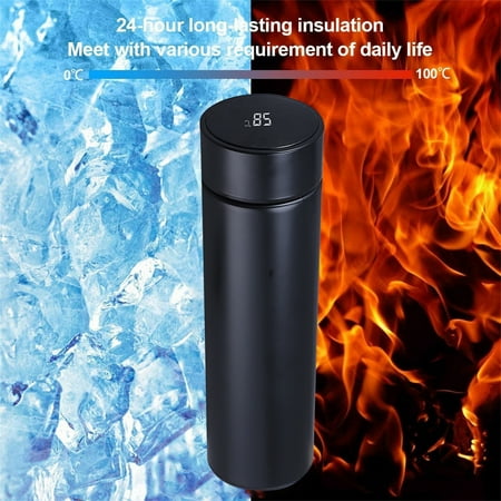 

Tiitstoy Vacuum Cup with Smart Temperature Display Tactile Sensation Display Temperature 304 Stainless Steel Insulation Cup Black