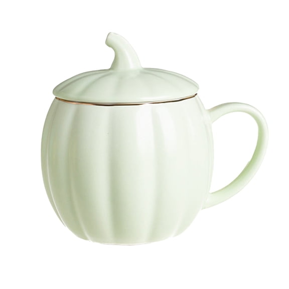 Drinkware Novelty Lidded Pumpkin Ceramic Coffee Mug 1 Pack Party Cup, Holiday Kitchen Gadget, Beverage Container for Home Holiday Gathering Hot Drink Serving
