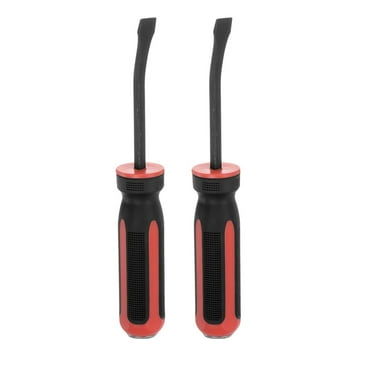 2pcs Angled Tip Pry Bar 8 Inch Curved Screwdriver Pry Bar with Strike Cap Handle