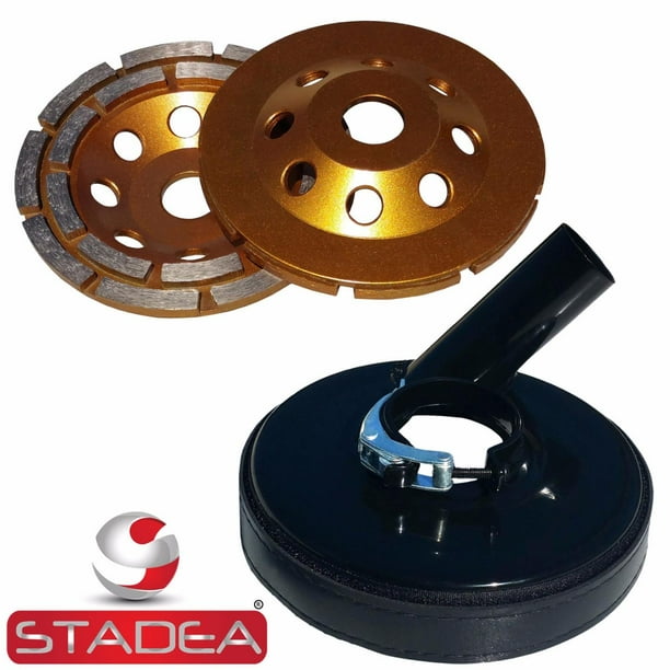 Stadea Grinder Dust Shroud with 5" Concrete Grinding Cup Wheel for Concrete Grinding, Double Row
