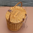 thumbnail image 3 of Bike Storage Basket Wicker Woven Vintage Design Bicycle Front Handlebar Adjustable Basket Container, 3 of 10