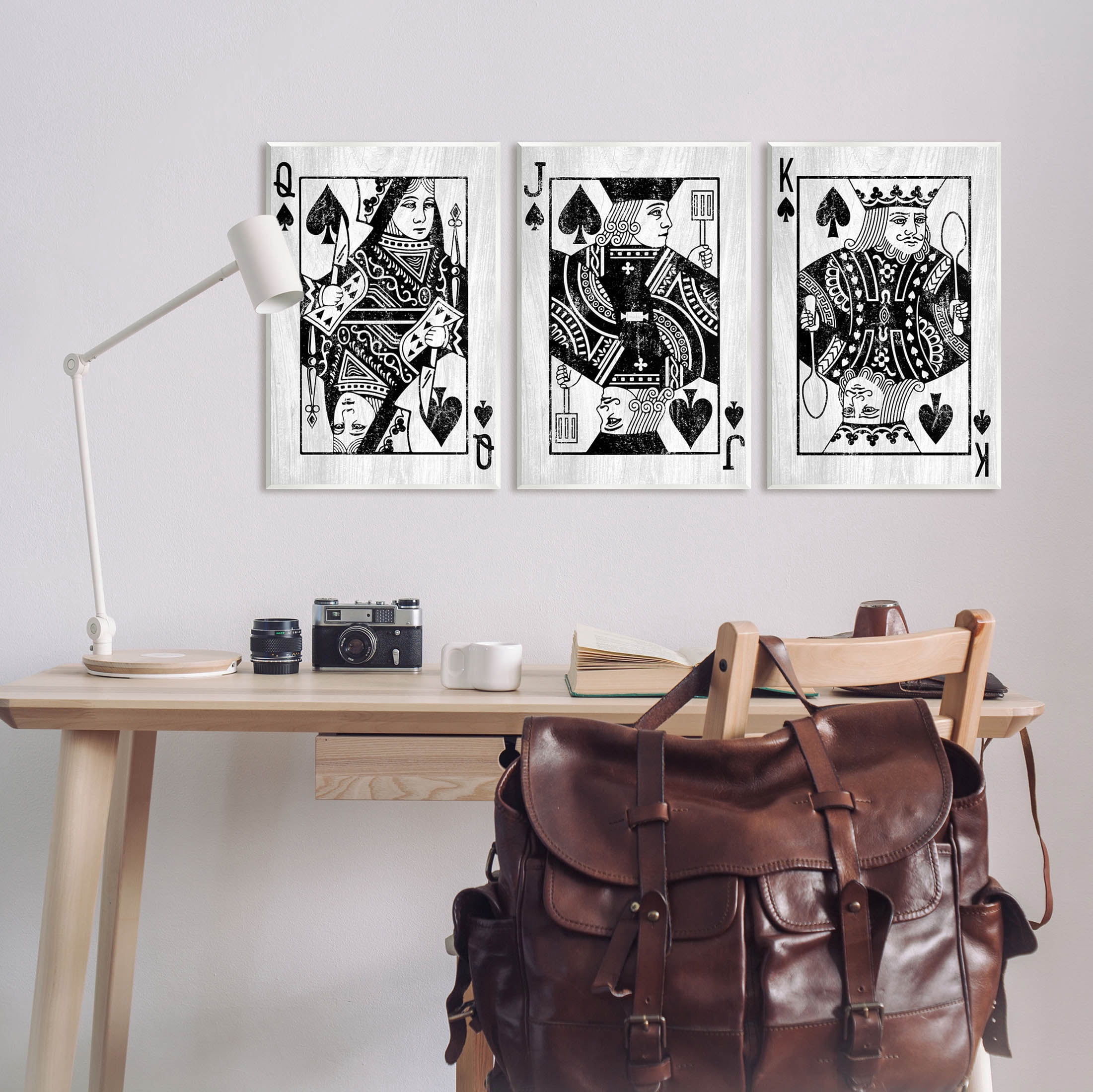 Stupell Industries Queen Jack King Spade Cards Graphic Art Unframed Art Print Wall Art, Set of 3, Design by Lil' Rue