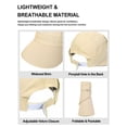 thumbnail image 6 of Helii Women 2 in 1 Convertible Wide Brim Sun Hat with Visor, Ponytail Crownless Removable Cap Packable Foldable UV Protection Breathable Cotton Hat for Travel Hiking Beach Beige,One Size, 6 of 6