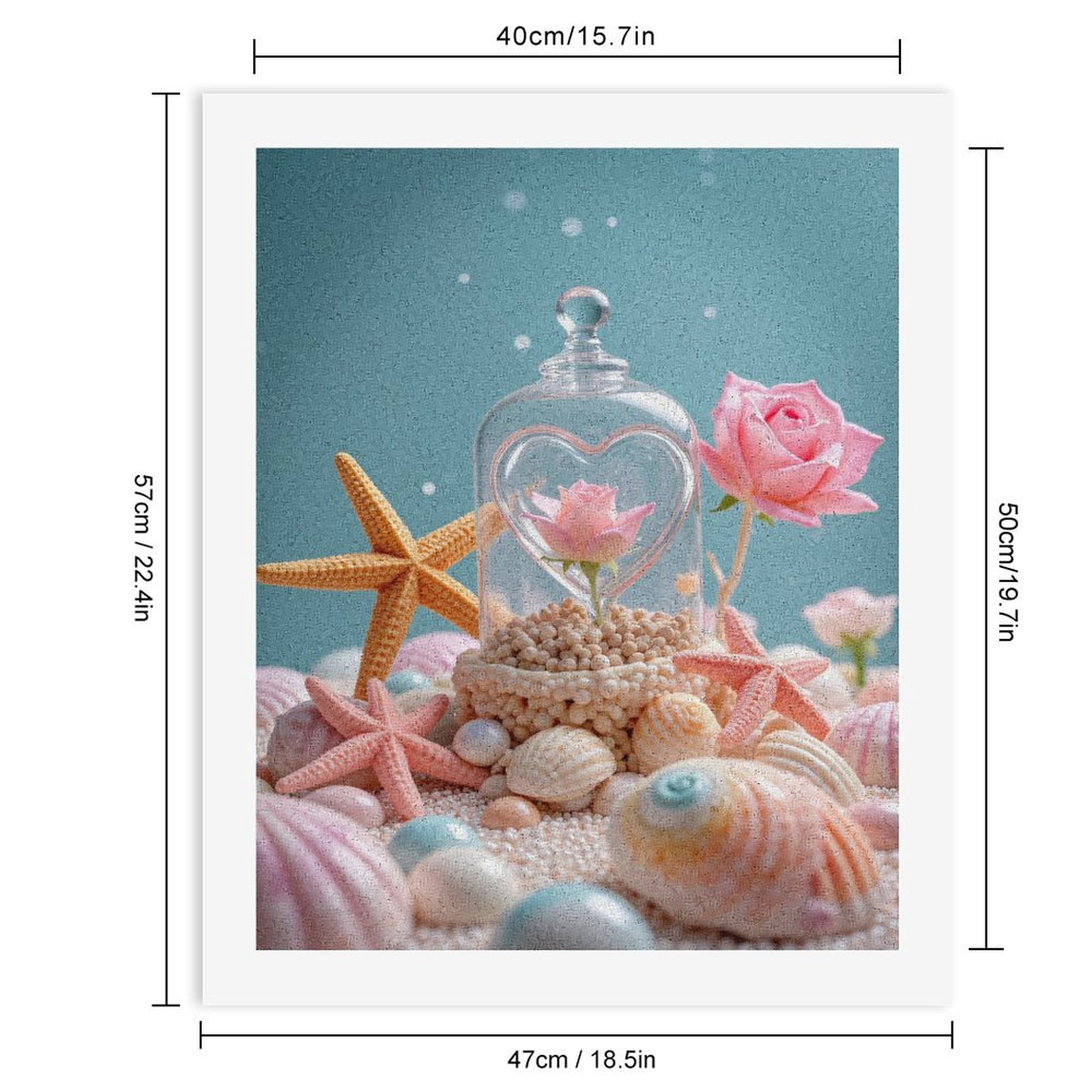 Paint by Numbers Kit for Adults, Serene Rose Beach Shells Display Paint by Numbers, Easy Paint by Numbers Kit for Adults Beginner, DIY Adult Paint by Number Kits on Canvas, 12x16in Home Decor