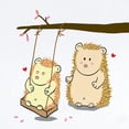 thumbnail image 2 of CafePress - Cute Cartoon Hedgehog Couple At Tree Swing Long Sl - Long Sleeve Cotton Baby Bodysuit, 2 of 4