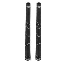 STRANDCHIC 2Pcs Easy Install Black Golf Grips with High Elasticity Rubber Material