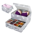 thumbnail image 1 of Separador de cajones para calcetines y ropa interior EASEVE, organizadores de armario y tocador, caja de almacenamiento con tapa para sujetadores, leggings, camisas o bragas (1 paquete, gris), 1 of 9