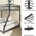 thumbnail image 4 of JERFIT Twin over Full Metal Bunk Bed with Ladder, Low Profile Design for Space Saving, Black Sturdy Frame with Guardrails, No Box Spring Needed, 4 of 9