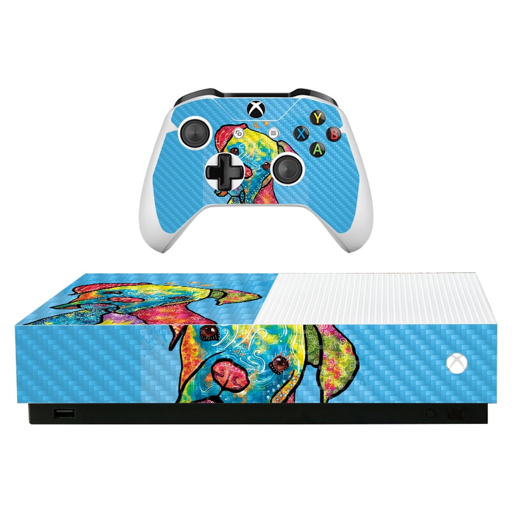Cute Skin For Microsoft Xbox One S AllDigital Edition Protective, Durable Textured Carbon