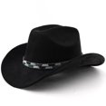 thumbnail image 2 of LILIYA Unisex Western Cowboy Hat with Metal Accent Braided Band Classic Wide Brim Headwear for Western Themed Events and Celebration Gatherings, 2 of 4